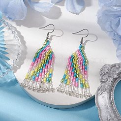 Boho 304 Stainless Steel with Glass Dangle Stud Earring&nbsp;EJEW-MZ00178