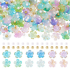 160Pcs 8 Styles Acrylic Bead Caps&nbsp;OACR-TA0004-53A