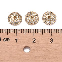 Apetalous Half Round/Dome Brass Micro Pave Cubic Zirconia Bead Caps&nbsp;X-ZIRC-D062-G