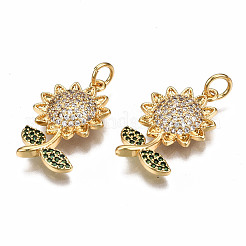 Brass Micro Pave Cubic Zirconia Pendants&nbsp;ZIRC-Q200-013-NF