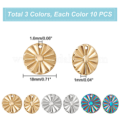 30Pcs 3 Colors 304 Stainless Steel Pendant&nbsp;STAS-DC0012-41