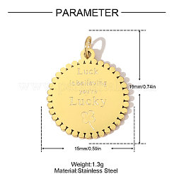 304 Stainless Steel Pendants&nbsp;STAS-OY010-71G