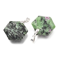 Faceted Natural Ruby in Zoisite Pendants&nbsp;G-F340-03K
