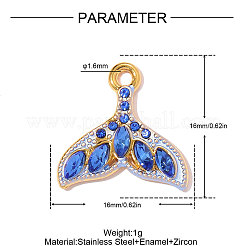 304 Stainless Steel Enamel Pendants&nbsp;STAS-OY011-85G