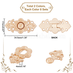 AHADEMAKER 16 Sets 2 Style Alloy Adjustment Waist Tightener Buckle Buttons&nbsp;FIND-GA0002-26