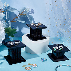 3Pcs 3 Sizes Square Acrylic Jewelry Display Pedestals&nbsp;ODIS-WH0038-170B