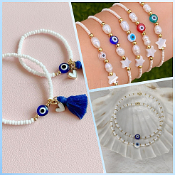 100Pcs Handmade Evil Eye Lampwork Beads&nbsp;LAMP-SP0001-05