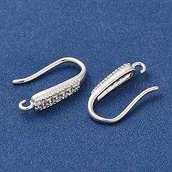 Rack Plating Brass Micro Pave Clear Cubic Zirconia Earring Hooks&nbsp;KK-A231-11S