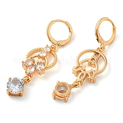 Rack Plating Golden Brass Dangle Leverback Earrings&nbsp;EJEW-B037-13G