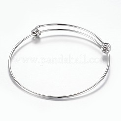 Tarnish Resistant Adjustable 304 Stainless Steel Expandable Bangle Making&nbsp;BJEW-H510-01P