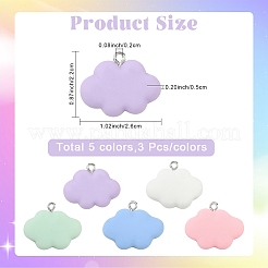 15Pcs 5 Colors Resin Pendants&nbsp;RESI-YW0005-57