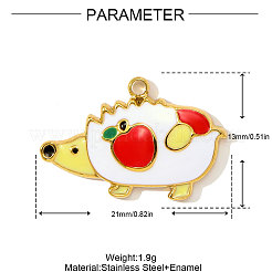 304 Stainless Steel Enamel Pendants&nbsp;STAS-OY003-75G