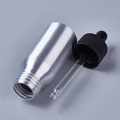30ml Aluminium Empty Glass Dropper Bottles&nbsp;X-MRMJ-WH0033-01A