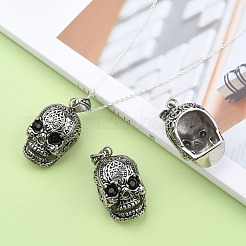 Retro Men's Halloween Jewelry 304 Stainless Steel Big Skull Pendants&nbsp;STAS-O044-40