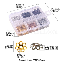1200Pcs 6 Style Iron Bead Caps&nbsp;IFIN-YW0001-39