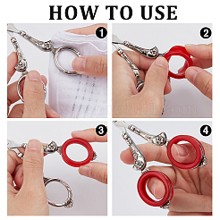 30Pcs 15 Colors Soft Silicone Scissors Finger Rings&nbsp;SIL-GF0001-17
