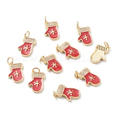 Christmas Style Brass Micro Pave Clear Grade AAA Cubic Zirconia Pendants&nbsp;ZIRC-Z008-01G