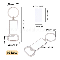 Sublimation Blanks Keychains Zinc Alloy Bottle Opener Blank Key Rings&nbsp;KEYC-PH0001-39P