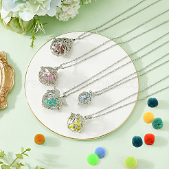 DIY 304 Stainless Steel Pendants Essential Oil Diffuser Necklaces Making Kits&nbsp;NJEW-SC0001-49