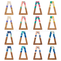 16Pcs 8 Colors Resin and Walnut Pendants&nbsp;FIND-TA0006-47