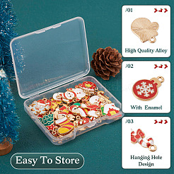 32Pcs 16 Styles Christmas Theme Alloy Enamel Pendants&nbsp;ENAM-TA0001-64