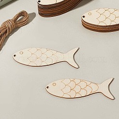30Pcs Fish Unfinished Wood Cutouts Pendant Decorations&nbsp;DIY-SP0004-52