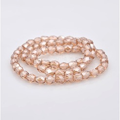 Pearl Luster Plated Glass Faceted Drum Beads Strands&nbsp;GLAA-A032-6mm-PL13