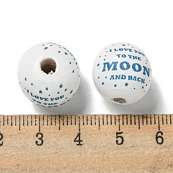 Printed Wood European Beads&nbsp;WOOD-G022-20A