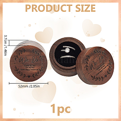Wooden Rings Storage Gift Boxes&nbsp;CON-WH0109-003