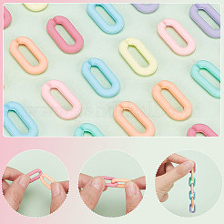 140Pcs 7 Colors Acrylic U-shaped Open Link Ring&nbsp;SACR-PH0001-04