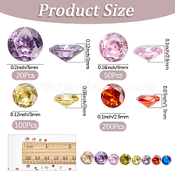 370Pcs 4 Styles Cubic Zirconia Cabochons&nbsp;ZIRC-SP0001-14