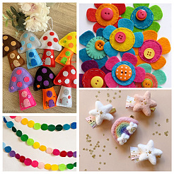1000Pcs 10 Colors Flat Round Felt Fabric&nbsp;DIY-SC0029-63A