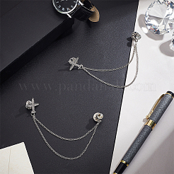 Airplane Alloy Hanging Chain Brooch&nbsp;JEWB-WH0001-71P