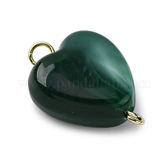 Acrylic Imitation Gemstone Style Heart Connector Charms&nbsp;PALLOY-JF03510-02