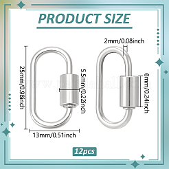12Pcs Alloy Screw Carabiner Lock Charms&nbsp;FIND-UN0010-22P