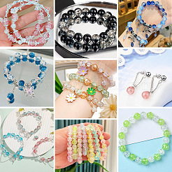 450Pcs 4 Styles Spray Painted Crackle Glass Beads&nbsp;CCG-PA0001-09C