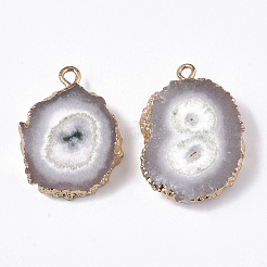 Natural Druzy Agate Pendants&nbsp;G-N325-04F