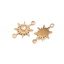 304 Stainless Steel Micro Pave Cubic Zirconia Connector Charm&nbsp;LS-ZIRC-F147-02G-03