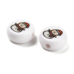 Christmas Theme Printed Opaque Acrylic Beads&nbsp;OACR-R004-01G