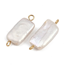Natural Freshwater Pearl Keshi Pearl Rectangle Connector Charms&nbsp;STAS-D378-18G