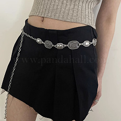 Tibetan Style Alloy Rectangle Oval Link Chain Belts for Women&nbsp;FS-WGA0700-01