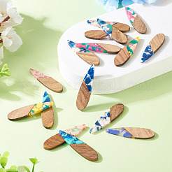 16Pcs 8 Colors  Resin and Walnut Pendants&nbsp;FIND-TA0006-40