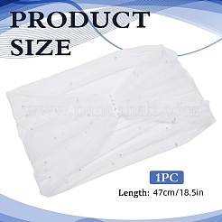 Detachable Pearl Tulle Polyester Shawls&nbsp;AJEW-WH0314-448B