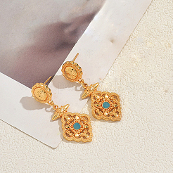 Ethnic Style Brass Pave Cubic Zirconia Stud Dangle Earrings for Women&nbsp;QY0483