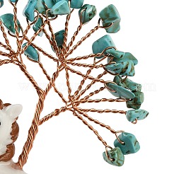 Natural & Synthetic Gemstone Chips Tree of Life Decorations&nbsp;DJEW-A017-01