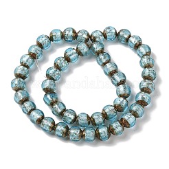 Handmade Gold Sand Lampwork Beads Strands&nbsp;LAMP-P062-01E