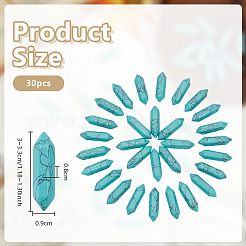 30Pcs Dyed Faceted Bullet Synthetic Turquoise Points for Wire Wrapped Pendants Making&nbsp;G-OC0005-98