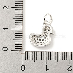 Rack Plating Brass Micro Pave Clear Cubic Zirconia Pendants&nbsp;KK-B093-02D-P