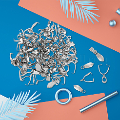 80Pcs 8 Style 201 Stainless Steel Pendant Pinch Bails&nbsp;STAS-FH0001-73