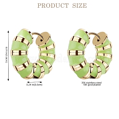 Enamel Striped Thick Hoop Earrings&nbsp;JE1110D